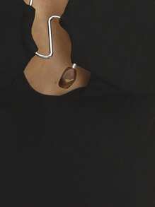 Nöista 夏季优雅亚麻露背上衣 亚麻露背上衣饰有矿物镂空。极简主义时尚爱好者的优质主打产品。 - 黑色 - 查看 3