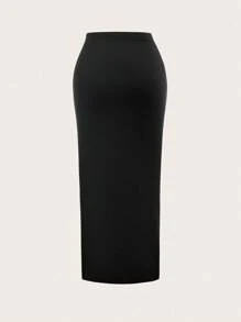 Sweetra Damen Sommer Lässig Geraffter High Slit Bodycon Rock Y2K Damen Rock - Verschiedenfarbig - Übersicht 5