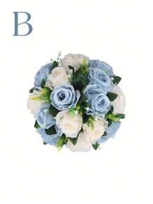 SHEIN 1 pieza, Bolas de flores artificiales centros de mesa de boda, arreglo de flores falsas de rosa e hortensia, centro de mesa artificial para decoración de boda, fiesta y hogar