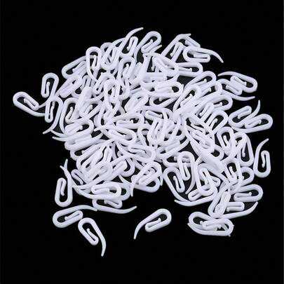100pcs White Plastic Curtain Hooks For Curtains