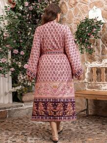 SHEIN Clasi Plus Size 2 Pieces Summer Outfit For Women, St. Patrick's Day Rave Outfits, Festival & Spring Break Bohemian Outfit - Multicolor - View 2