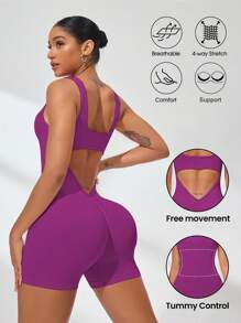 Core Rhythm Bộ đồ tập thể dục cho nữ, Bộ đồ tập yoga thời trang ôm vừa vặn - Màu đỏ tím - Xem 3