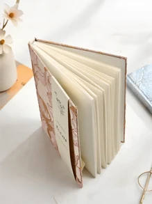 1pc Hardcover A5 Notebook With Embossed Cover, Creative Journal With Lily Theme, Perfect For Women Writing And Note Taking Office School Supplies Journal Book Diary Planne Stationery Supplies Wedding Pink Notebook