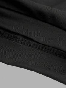 SHEIN Leap Crew 3pcs/Set Tween Girl Loose Fit Hooded Cropped T-Shirt, Cami Top And Leggings Sports Outfit, Gym Clothes - Black and White - View 12