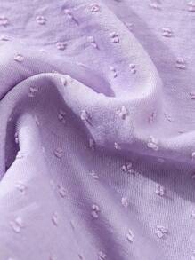 SHEIN Áo cánh tay lửng họa tiết trơn màu đơn sắc cho kỳ nghỉ của cô gái trẻ - Màu Lilac Tím - Xem 7