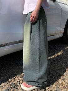 DAZY Women Vintage Washed Distressed Carrot Leg Jeans,Baggy Jeans - Dusty Blue - View 3