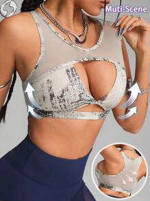 Innovista 女士运动服仿皮大理石纹印花运动胸罩、交叉透气健身上衣、弹力提臀速干健身服、吸湿排汗背心、健身短款上衣、前卫独特时尚运动服、大理石纹印花、瑜伽、垫上运动、普拉提、跑步、有氧运动、力量训练、举重、舞蹈、户外运动、徒步、越野跑、音乐节、派对、电动运动、外出、Y2K、游泳、比基尼、泳衣、内衣、入门运动服、秋季装备、比基尼、泳衣、WAG、母亲节礼物