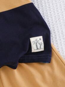 Cozy Pixies 2-teiliges Set bestehend aus besticktem Strick Baby Jungen Pulli mit rundem Ausschnitt und kurzen Ärmeln sowie Shorts mit Gummibund