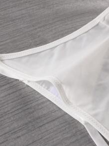 Lowkey Lull 3条装女士纯色简约时尚休闲丁字裤 - 白色 - 查看 3