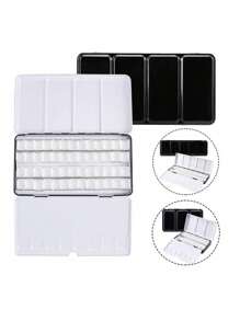 Empty Metal Watercolor Tin Palette With 14/26/52pcs Detachable Empty Half Pans For DIY Travel Watercolor Palette Paint Case Back To School,Art Supplies,Painting Supplies - Multicolor - View 1