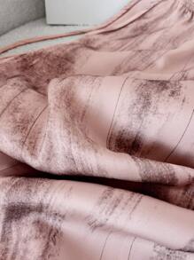 SHEIN Clasi Ink Painting Print Silky Satin Jogger Pants Fall Cloth For Women - Pink - View 3