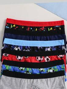 6pcs Boys' Cotton Football Print Briefs - Multicolor - View 4
