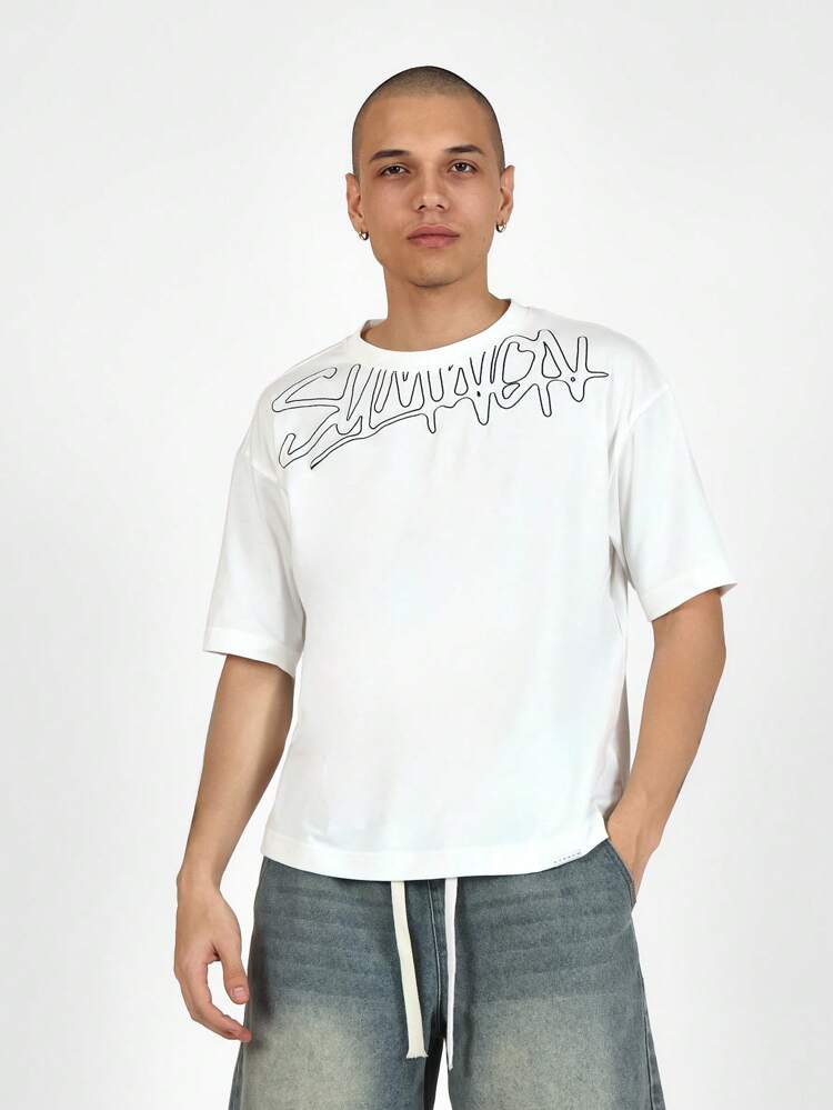 Athletic Performance Oversized T-Shirt With Graffiti Style Logo