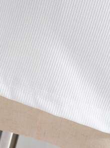 SHEIN Elladie kids Young Girl Easter Ruffle Hem Short Sleeve T-Shirt, Suitable For Casual Outings And Vacation, Summer - White - View 4