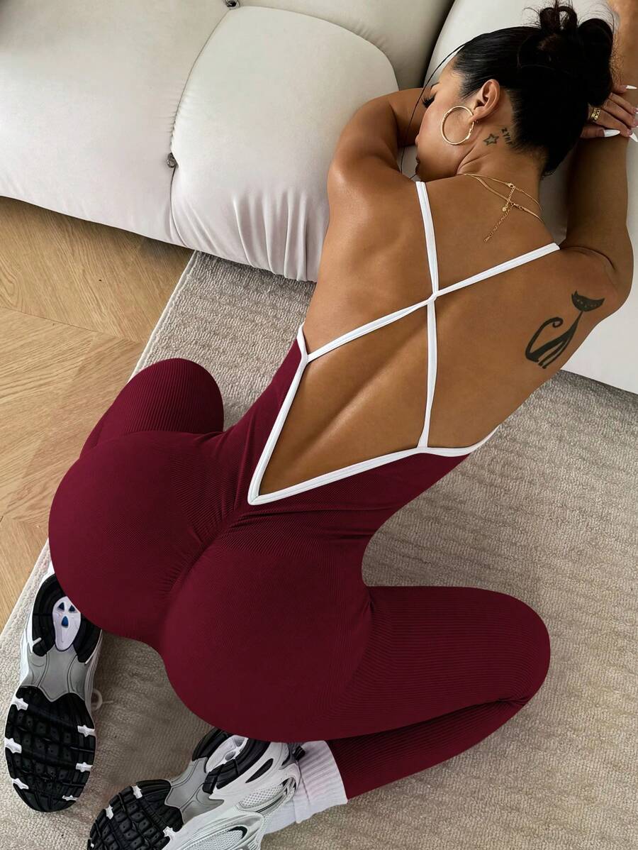 Easithlete 女士瑜伽罗纹全长紧身裤