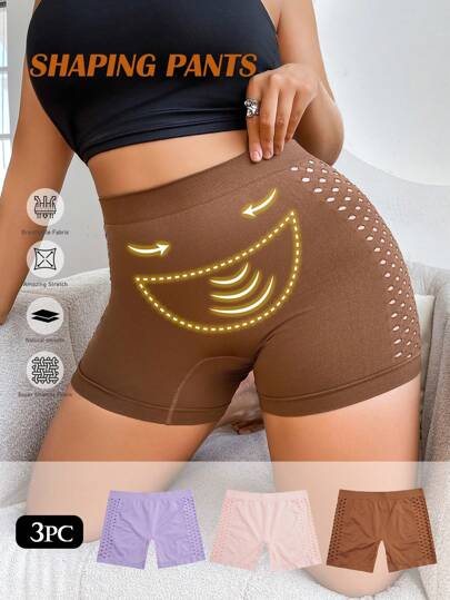 3 Pcs/Set Women Plus Size Seamless Waist Cincher, Slimming Leggings, Shapewear