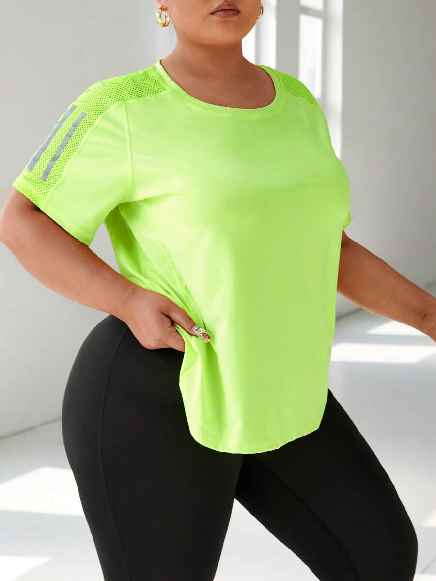 Easithlete Women's Plus Size Fitness Running Sports T-Shirts & Vests - Yellow - View 1