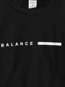 SHEIN 2pcs/Set Young Boy Casual Versatile Minimalist Letter Print Short Sleeve T-Shirt And Shorts, Suitable For Summer Occasions Like Outdoor, School, Getaway, Holiday, Travel, Relax, Sunbathing Summer Holiday - Black - View 3