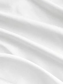SHEIN MOD 大码女式白色裹身式系带蝴蝶结灯笼袖衬衫 - 白色 - 查看 3