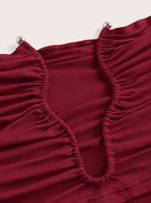 SHEIN ICON Fitted Asymmetrical Neckline Underwire Crop Top For Women