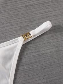 Lowkey Lull 3条装女士纯色简约时尚休闲丁字裤 - 白色 - 查看 4