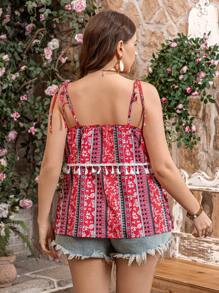 SHEIN Clasi Plus Size Cami Top, Summer Top For Women, St. Patrick's Day, Rave, Festival, Spring Break, St. Patrick Bohemian - Multicolor - View 2