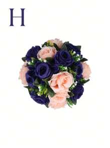 SHEIN 1 pieza, Bolas de flores artificiales centros de mesa de boda, arreglo de flores falsas de rosa e hortensia, centro de mesa artificial para decoración de boda, fiesta y hogar