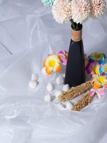 1pc White Sheer Organza Fabric,150cm Wide,Wedding Bridal Veil With Shiny Triple Lace Trims,White Sheer Organza Fabric ,Shiny Organza Tulle Fabric For Wedding Dress