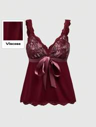 Fairycore Débardeur en dentelle à lacets avec motif rose pour femmes, mode d'été