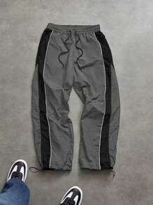 Sport MetroGents Men's Solid Color Lace-Up Front Casual Sporty Pants Fall Breathable Workout