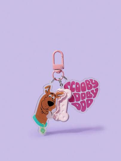 SCOOBY-DOO X SHEIN 时尚亚克力狗和字母印花钥匙扣