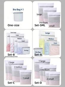 SHEIN 1pc White Mesh Lingerie Laundry Bags Set, Bra Laundry Bags With Zips, Honeycomb Mesh Material, Effective Filter Impurities, Supporting Frame Effectively Prevents Deformation During Laundry, Suitable For Cleaning Bras, Sweaters,Underwear, Light Scarfs, Stockings