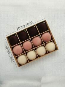 12 个天鹅绒装饰球、植绒树球装饰、防摔塑料灯泡装饰球适合庆祝节日、生日派对、派对、家居装饰、摄影道具。 - 彩色 - 查看 6