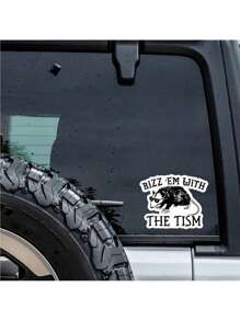 1PC Rizz Em With The Tism Sticker - Funny And Dark Humor Vinyl Decal - Perfect For Laptops, Water Bottles, And More - Waterproof And Weatherproof - Ideal Gag Gift And Meme Sticker - High-Quality Holographic Design - Sarcastic And Unique Sticker - Great For Adding Personalized To Your Items - Long-Lasting