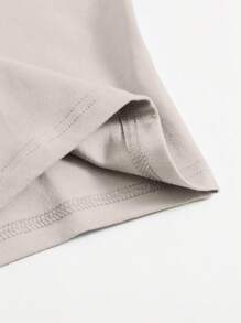 SHEIN EZwear Solid Crop Tank Top - Beige - View 4