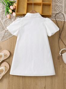 SHEIN 年轻女孩纯色梭织紧身连衣裙