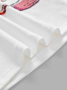 HARRY POTTER X SHEIN Young Girl Cute Owl Serenity Graphic Contrast Raglan Sleeve T-Shirt & Allover Print Long Pants 2pcs Pajama Set, Suitable For Spring, Summer, Autumn