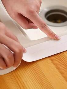 SHEIN 1pc PVC Sealing Strip For Bathroom Kitchen Accessories,Shower Bath Sealing Strip Tape Caulk Strip Self Adhesive Waterproof Wall Sticker Sink Edge Tape