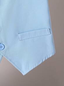 SHEIN 3pcs/Set Spring Summer Tween Boy Gentleman 3-Piece Set: Casual Shirt + Vest Jacket + Trousers, Elegant Outfit For Birthday Party, Wedding, Anniversary, Christening, Graduation, School, Campus, College