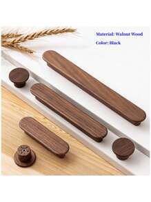 Walnut Wooden Furniture Handlea Drawer Knobs Kitchen Cabinets Knobs Long Pulls Cabinets And Drawers For Handles Wardrobe Pulls - Multicolor - View 2