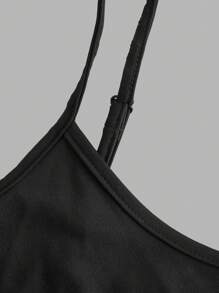 SHEIN EZwear 3-teiliges Damen-Set: Hemd, Trägershirt und Leggings, geeignet für tägliche Sportbekleidung - Schwarz und Weiss - Übersicht 6