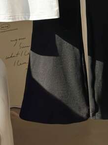 Tween Girls Flower & Letter A Print Round Neck Short Sleeve T-Shirt And Knitted Snug Fit Flared Pants Set - White - View 6