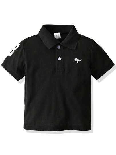 قميص بولو مطرز بديناصور للاولاد الصغار