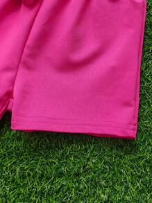 2pcs/Set Baby Girls "Daddy's Girl" Graphic Tee & Shorts Set, Classic Casual All-Match Outfit, Suitable For Spring/Summer
