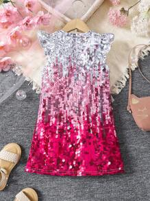 SHEIN Young Girl Casual Unicorn Pattern Dress, Versatile For Outdoor, School, Home & Party Wear, Suitable For 4-7 Years Old, Spring/Summer/Autumn - Multicolor - View 2