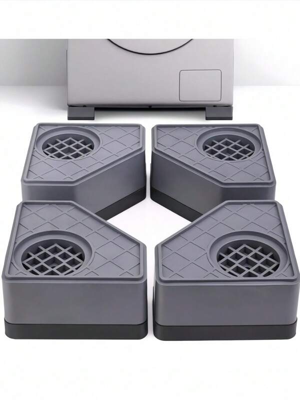 (4 Pcs) Washing Machine Shockproof Pads - High Wear-Resistant Square Rubber Feet For Washing Machine And Dryer Base, Noise Reduction And Shock Absorption Support Protection Base, Suitable For Sofas, Chairs, Refrigerators, Washing Machines, Dryers And Other Large Furniture Appliances