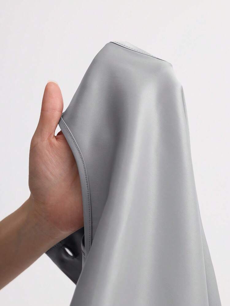 2pcs Set - Elegant Gray Sleeveless Top And Long Skirt
