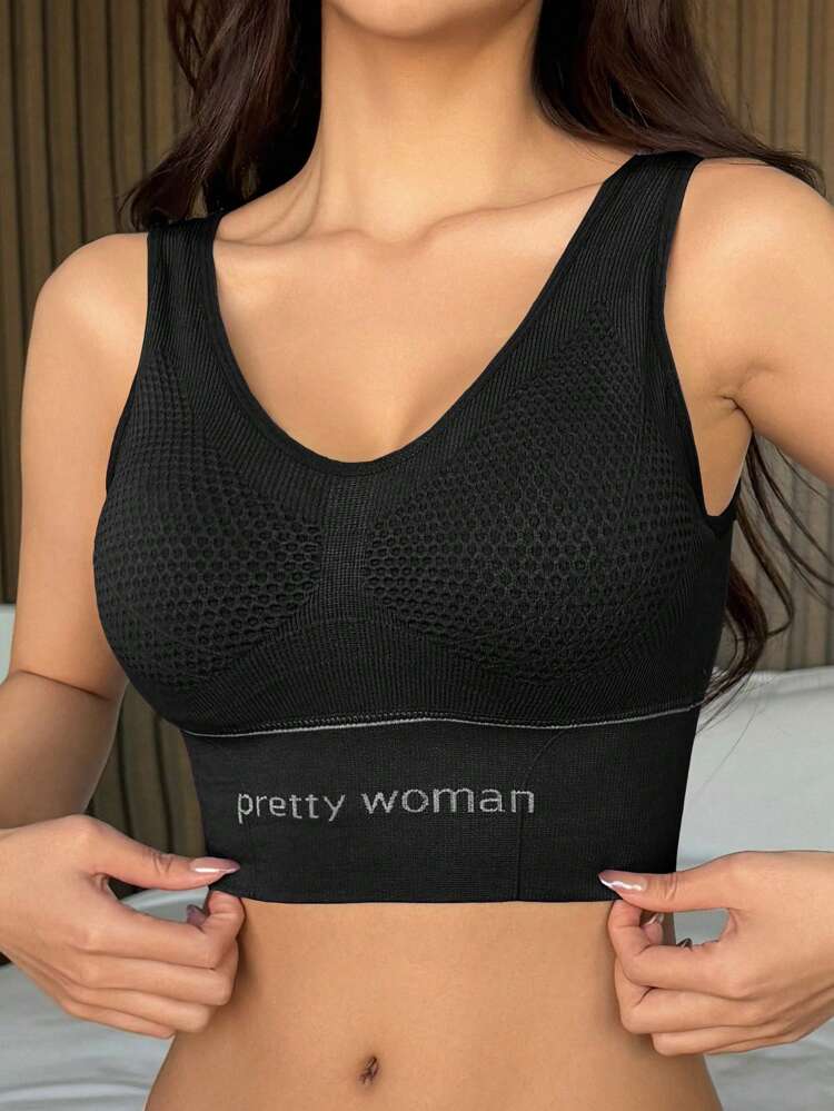 Elegant Seamless Solid Color Sports Bra For Women Lingerie For Women