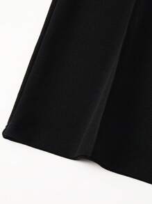 SHEIN Clasi Women's Minimalist Office Pants With Chain Decor - Black - View 4