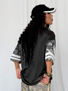 StreetHx Streetwear 女式休闲干叶与字母印花短袖 T 恤